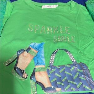 Green Sparkle Smile Graphic Tee